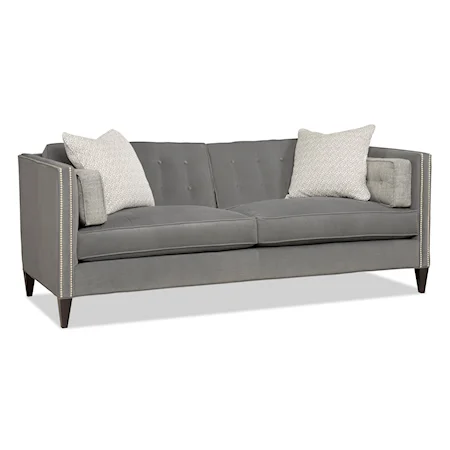 Contemporary Two Over Two Sofa with Nailhead Trim